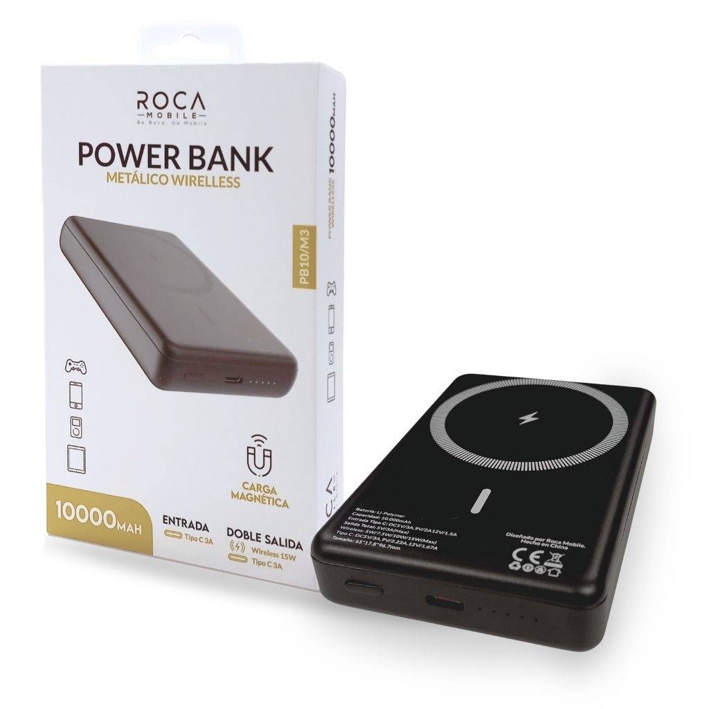 Power Bank ROCA 10.000mAh Carga Magnética