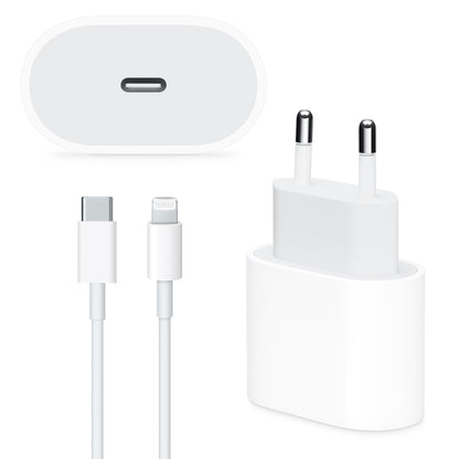 Cable + Ficha Cargador Carga Rápida 20w iPhone