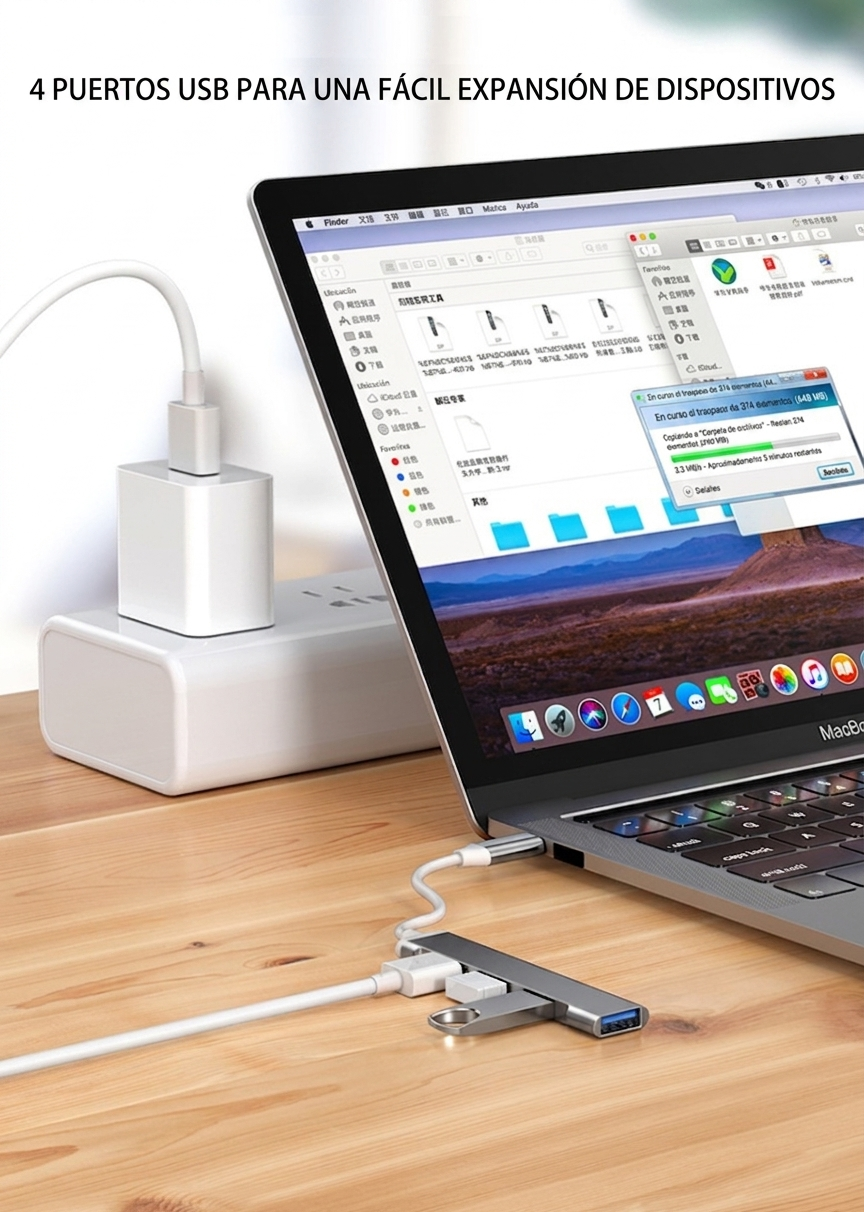 Adaptador Multipuerto 4 En 1 Usb C 3 Puertos Usb Macbook Pc