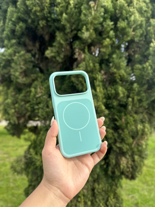 Funda Magnética Silicona iPhone - Verde Menta