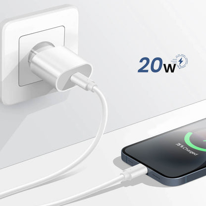 Ficha Cargador 20w Usb-c Carga Rápida Para iPhone